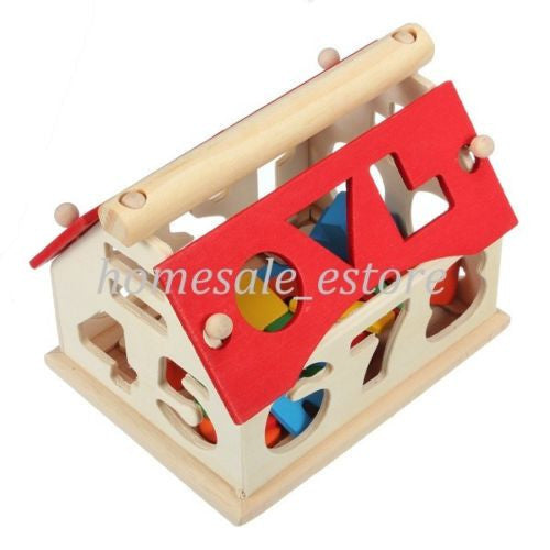 Wooden Digital Building Block House,  Great Educational Toy