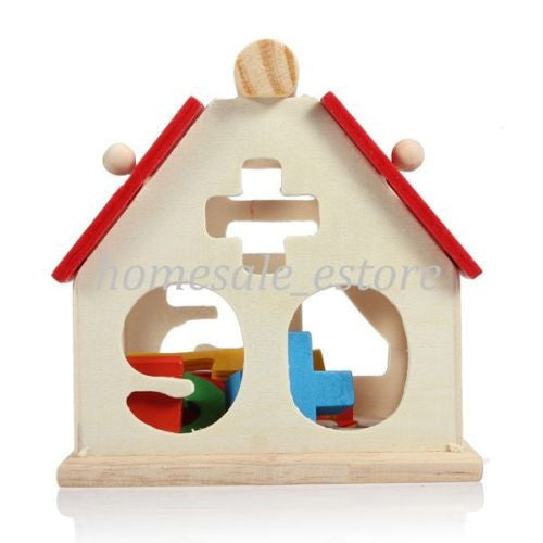 Wooden Digital Building Block House,  Great Educational Toy