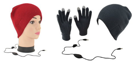 Audio Beanie and Touch Screen Gloves Set