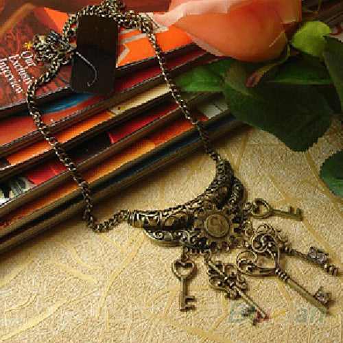 Vintage Bronze Key Necklace