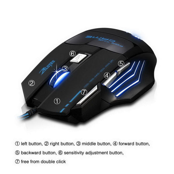 Pro  7 Buttons LED Gaming Mouse