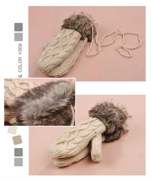 Womens Knitted Mittens (2 for Price of 1)