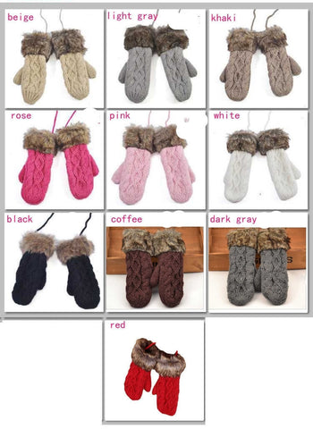 Womens Knitted Mittens (2 for Price of 1)