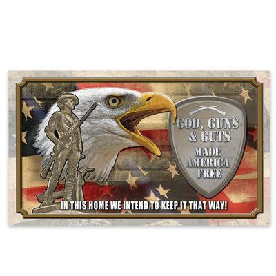 God, Guns, and Guts Door Mat